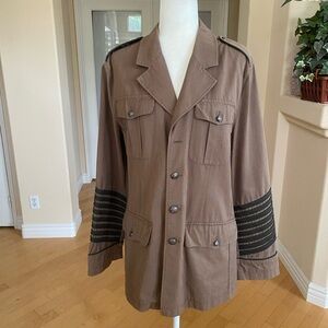 English Laundry Brown Blazer with Black Stripes